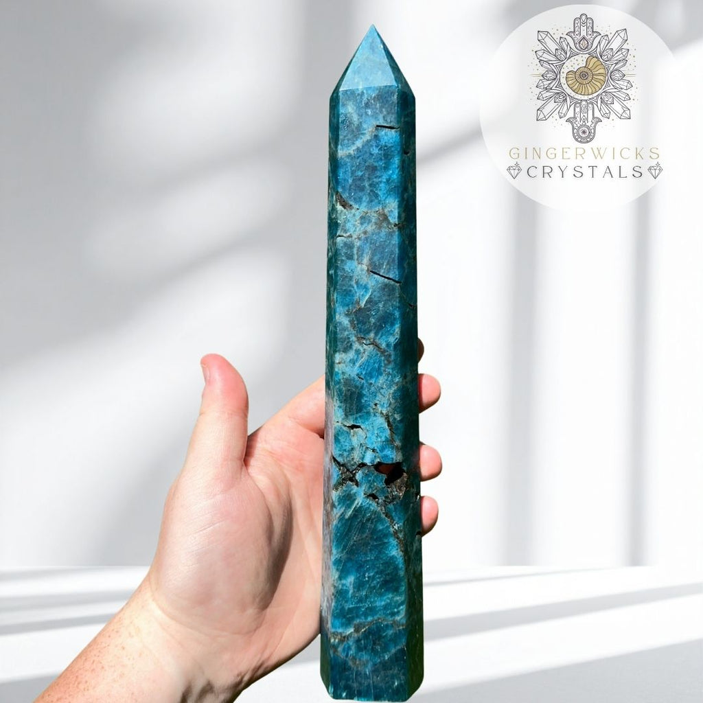 XL Blue Apatite Tower