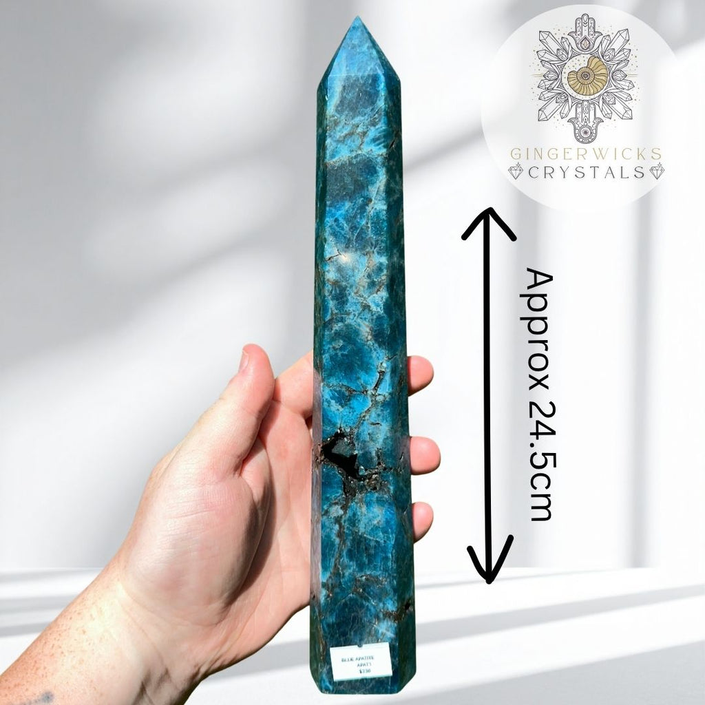 XL Blue Apatite Tower