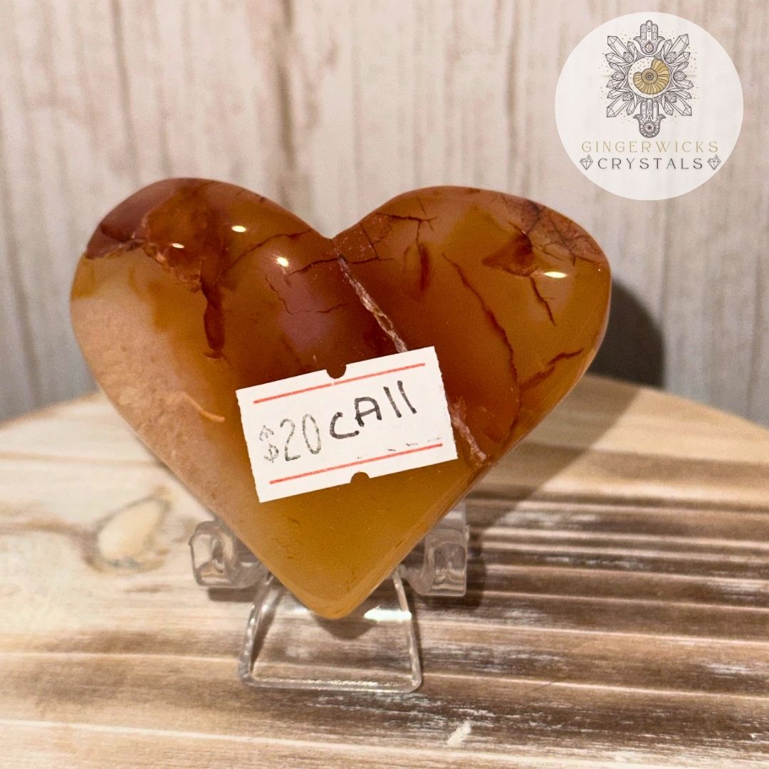 Druzy Carnelian Heart 60G CA11