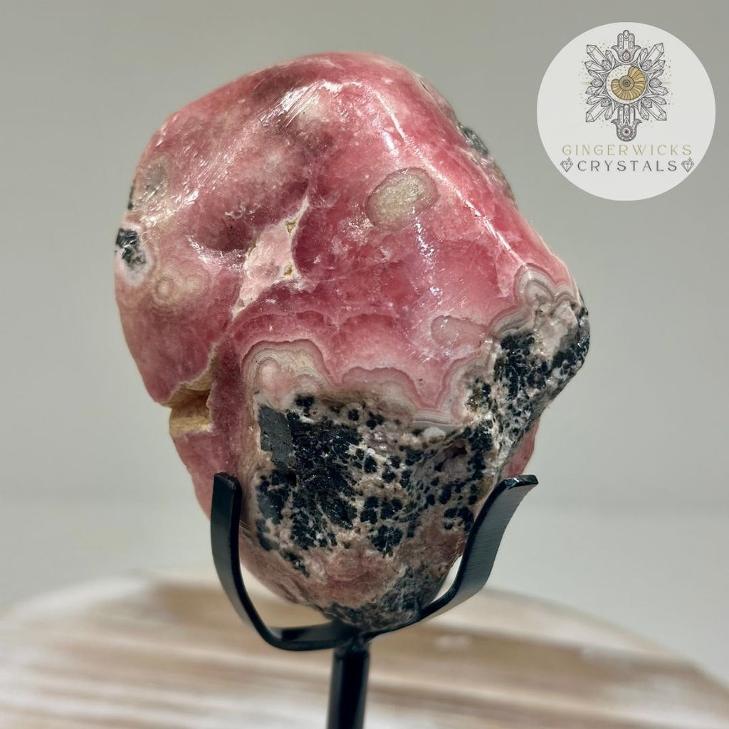 Rhodochrosite Freeform on Stand