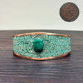 Handmade Chrysocolla & Malachite Copper Bracelet