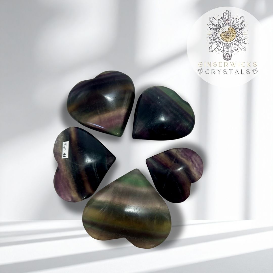 Rainbow Fluorite Hearts- Choose your Piece!
