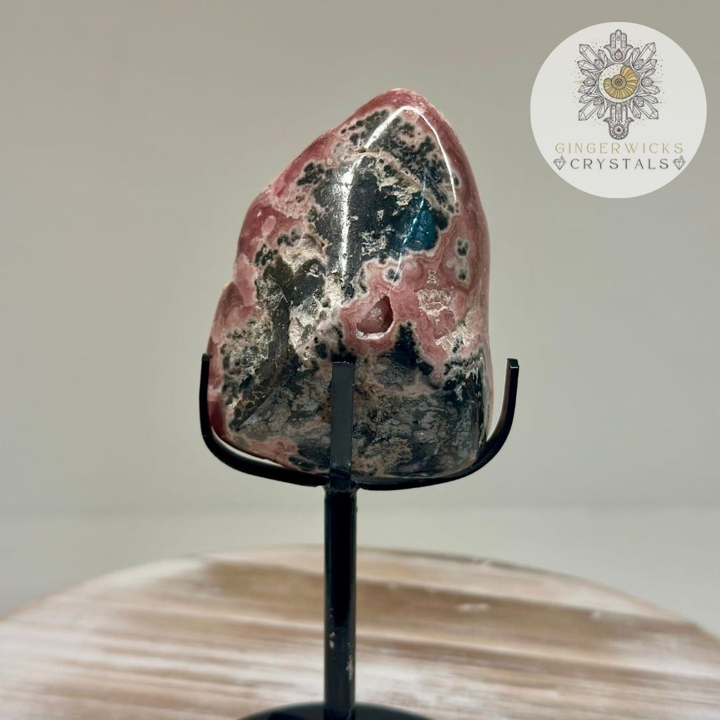 Rhodochrosite Freeform on Stand