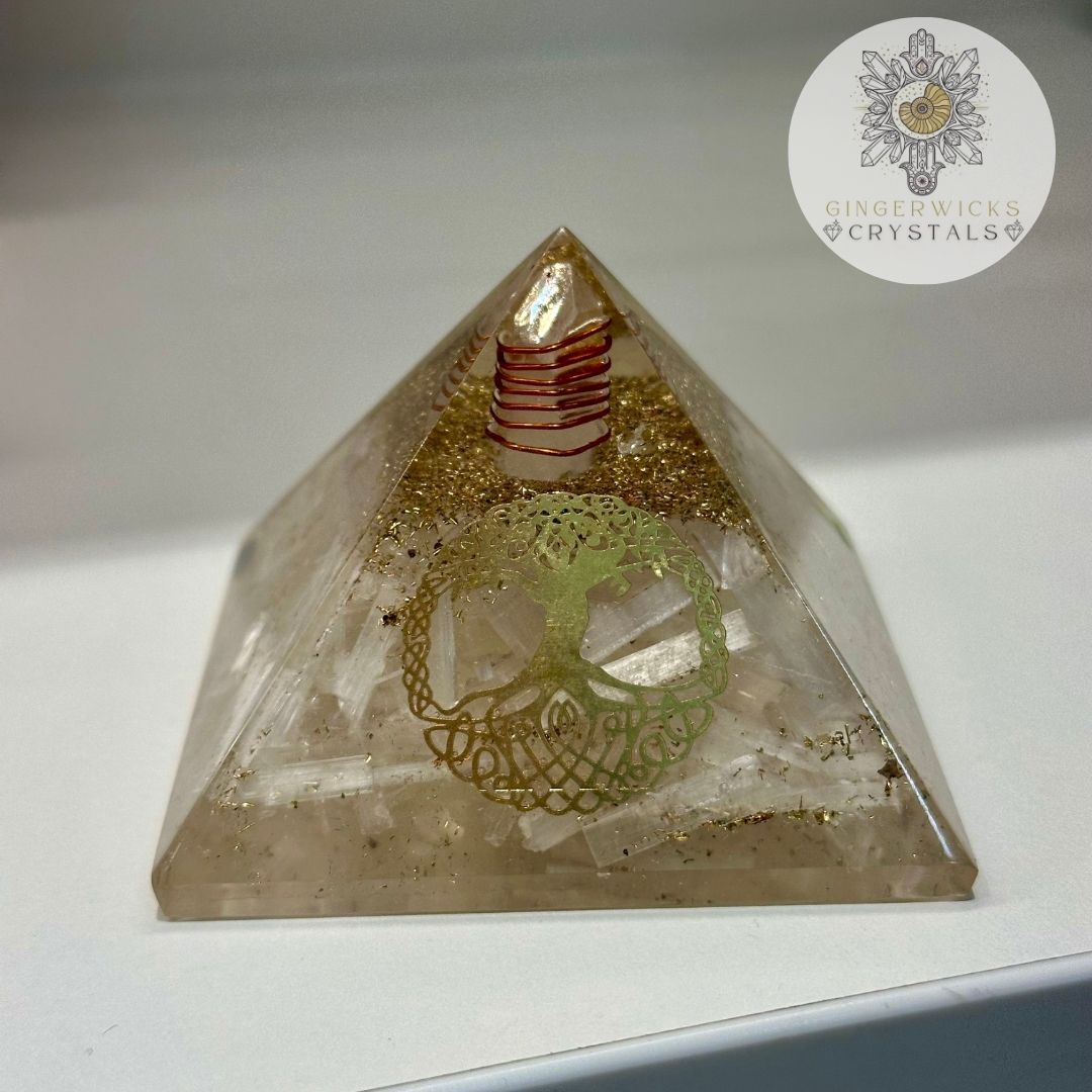 Selenite Orgone Pyramid