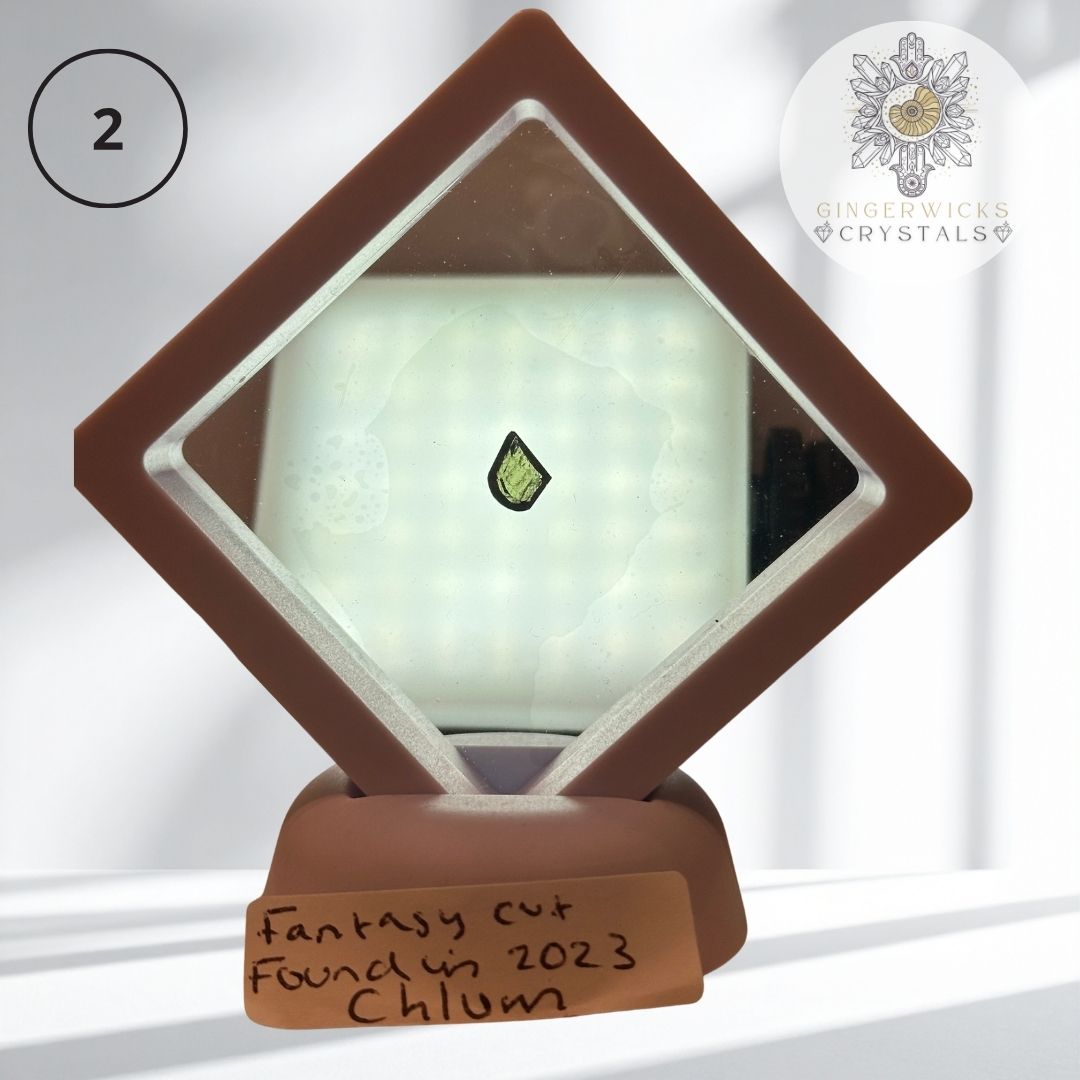 Fantasy-Cut Moldavite – Chlum, Czech Republic (2023 Find) (2)