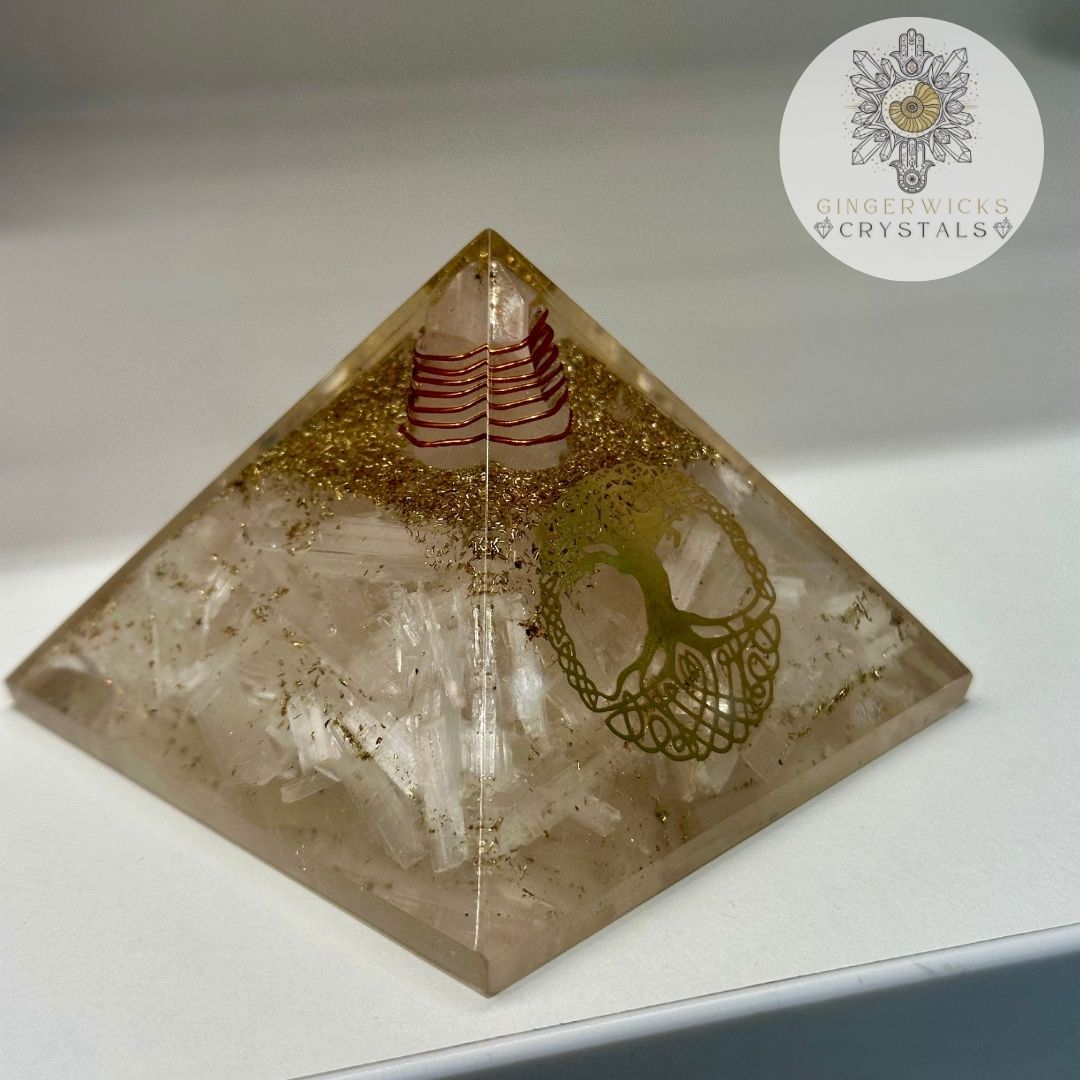 Selenite Orgone Pyramid
