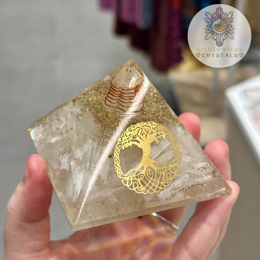 Selenite Orgone Pyramid