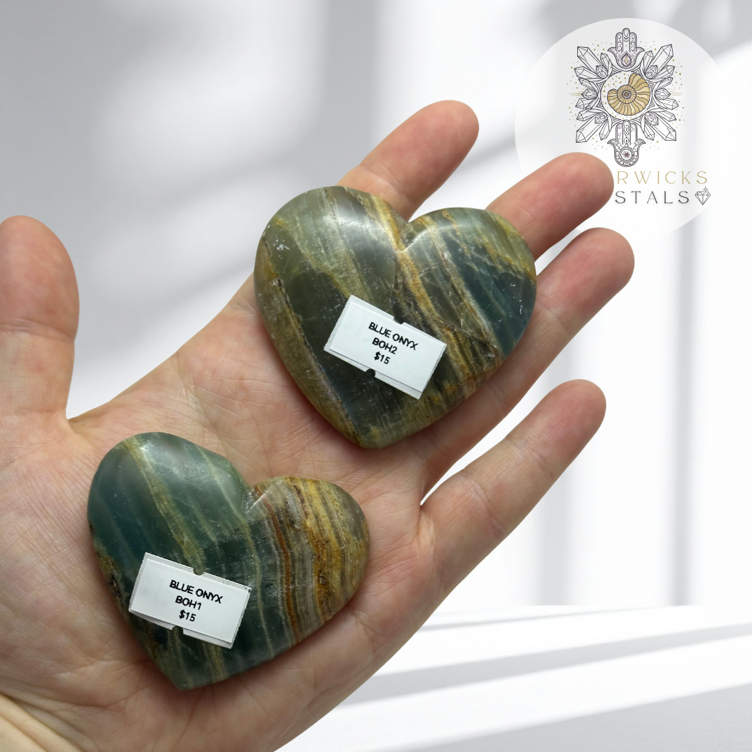 Blue Onyx hearts