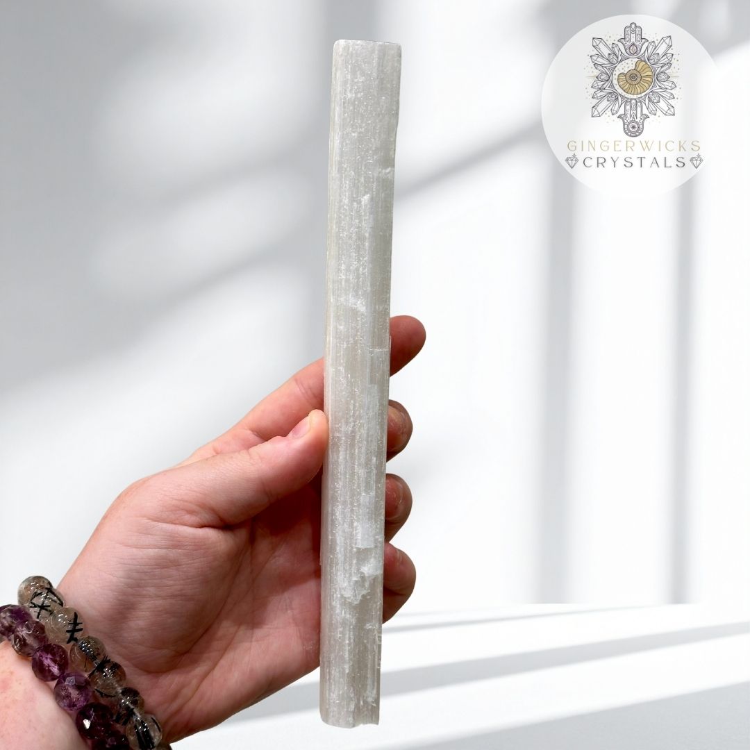 Selenite Wand (Approx. 20cm) – Cleansing & Light Energy