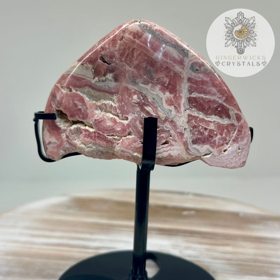 Rhodochrosite Freeform on Stand