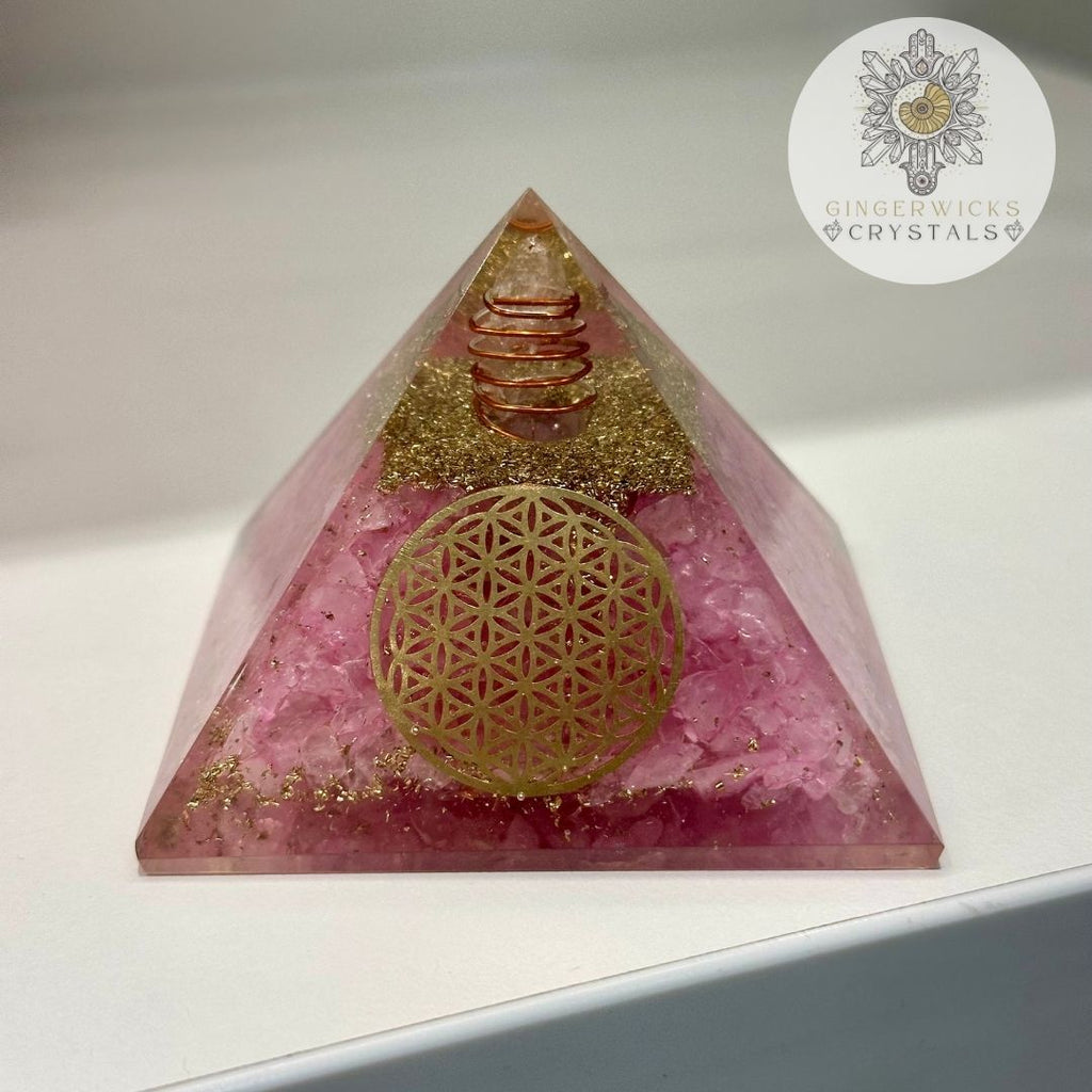 Rose Quartz Orgone Pyramid