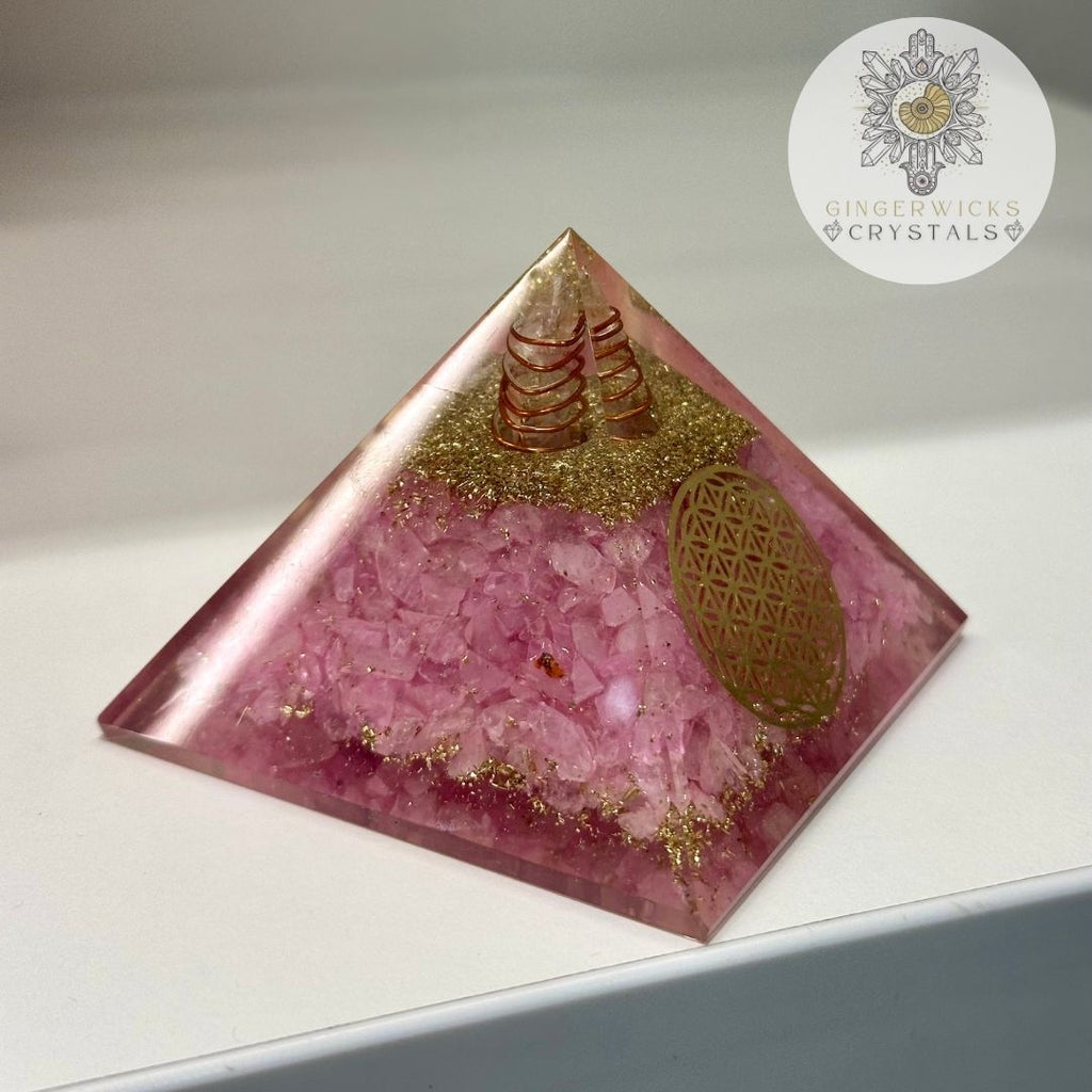 Rose Quartz Orgone Pyramid