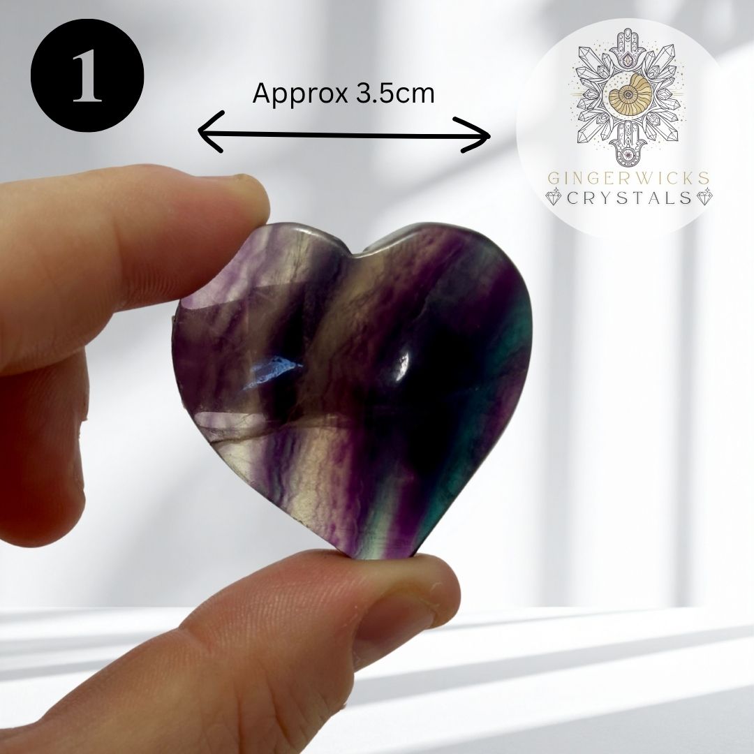 Rainbow Fluorite Hearts- Choose your Piece!