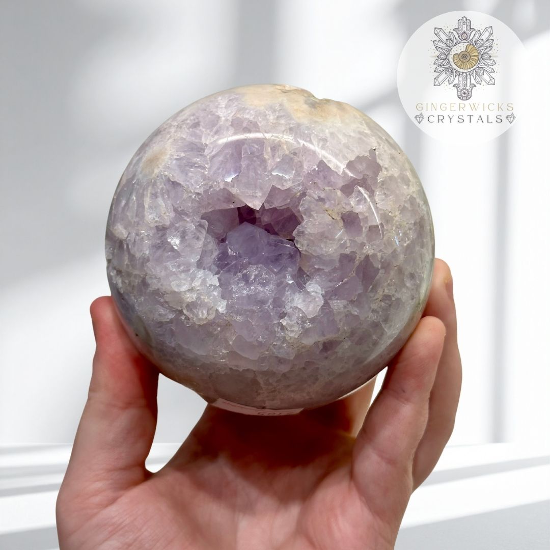 Pink Amethyst & Flower Agate Sphere