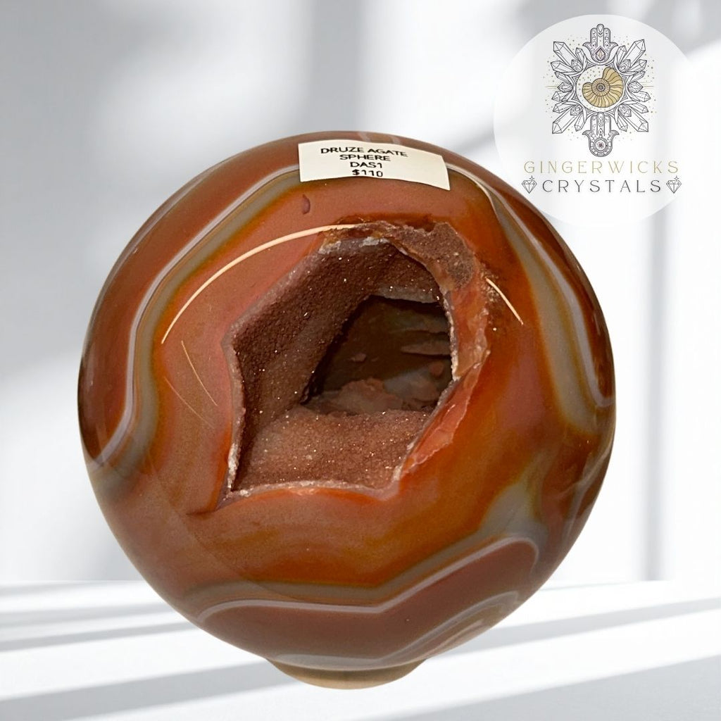 Druzy Agate Sphere (with Stand)