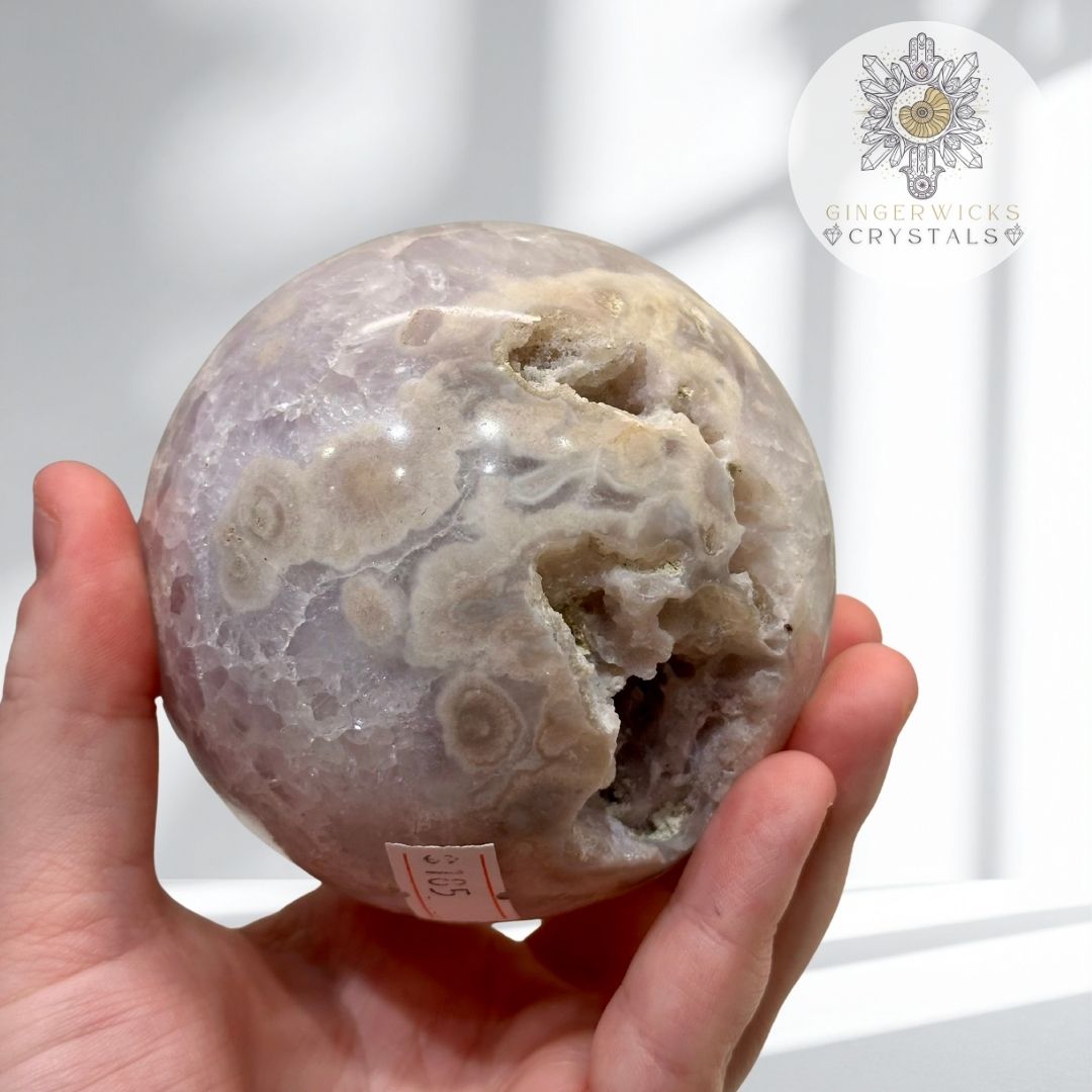 Pink Amethyst & Flower Agate Sphere