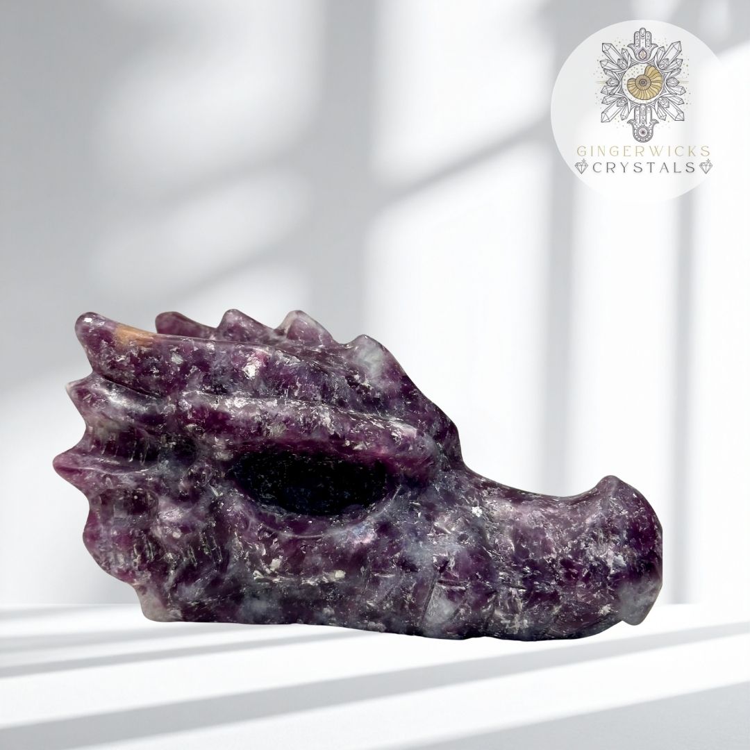 Purple Mica Dragon Carving