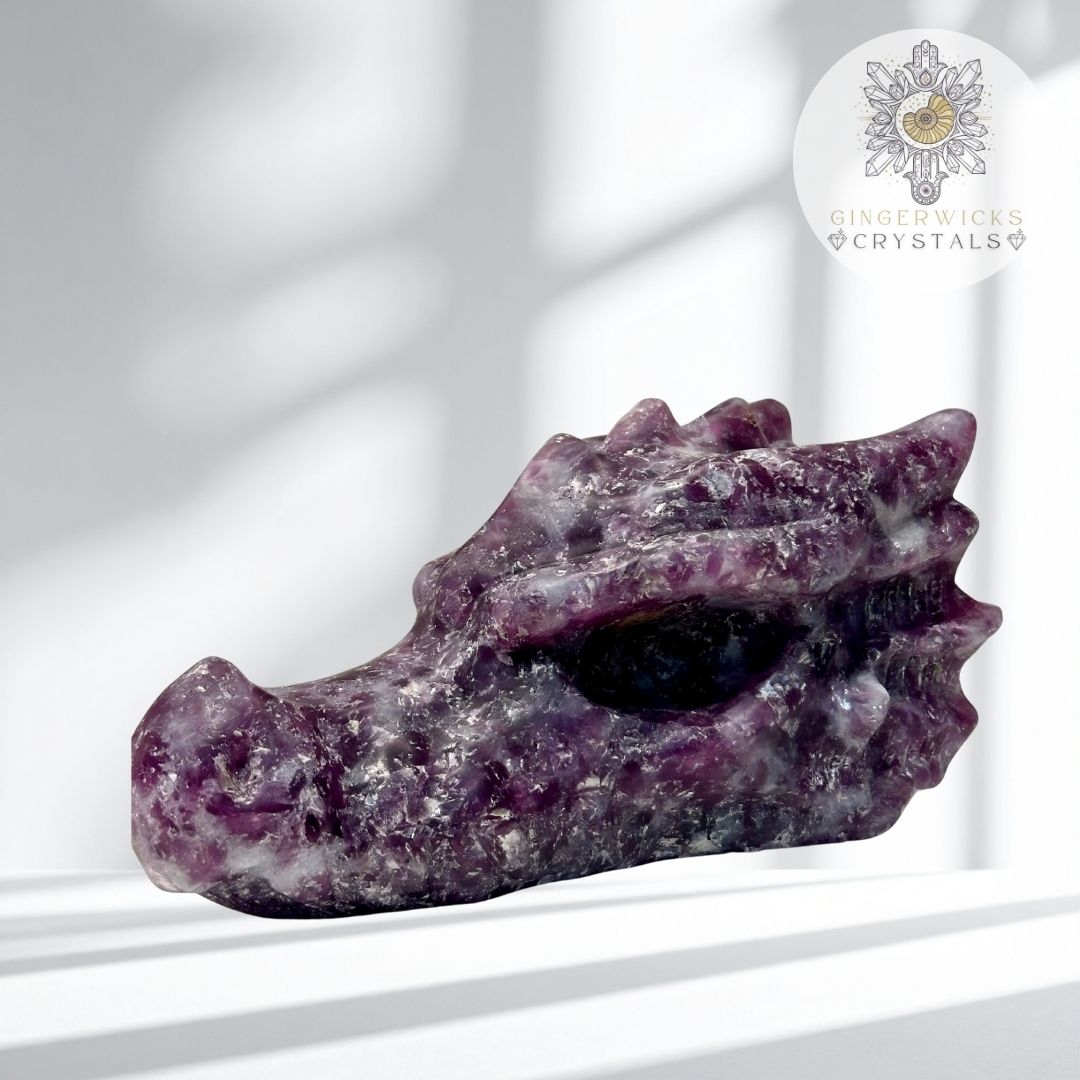 Purple Mica Dragon Carving