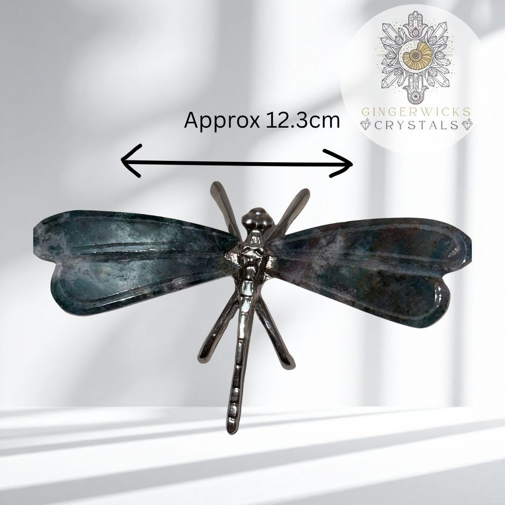 Moss Agate Dragonfly