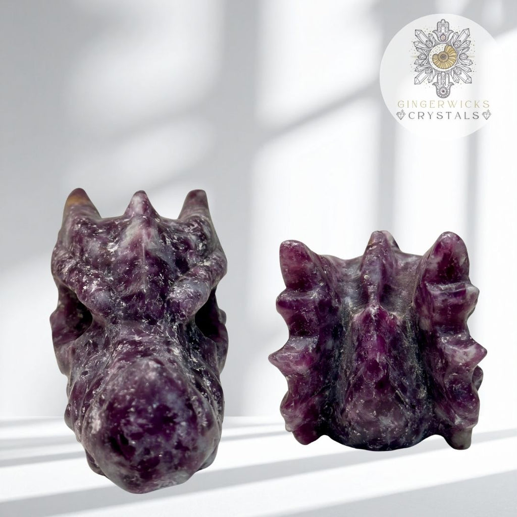 Purple Mica Dragon Carving