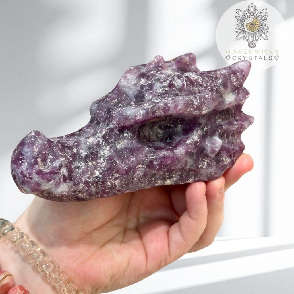Purple Mica Dragon Carving