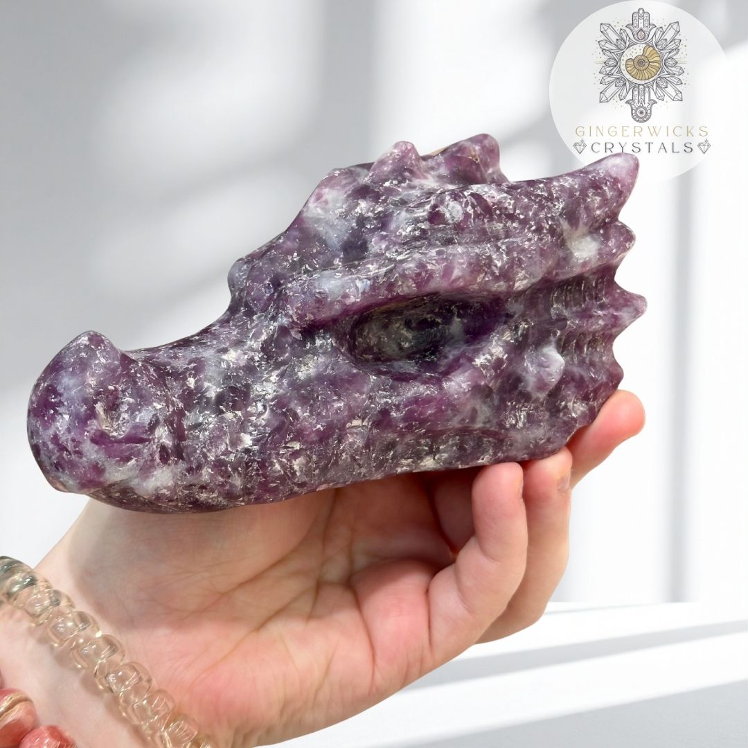 Purple Mica Dragon Carving