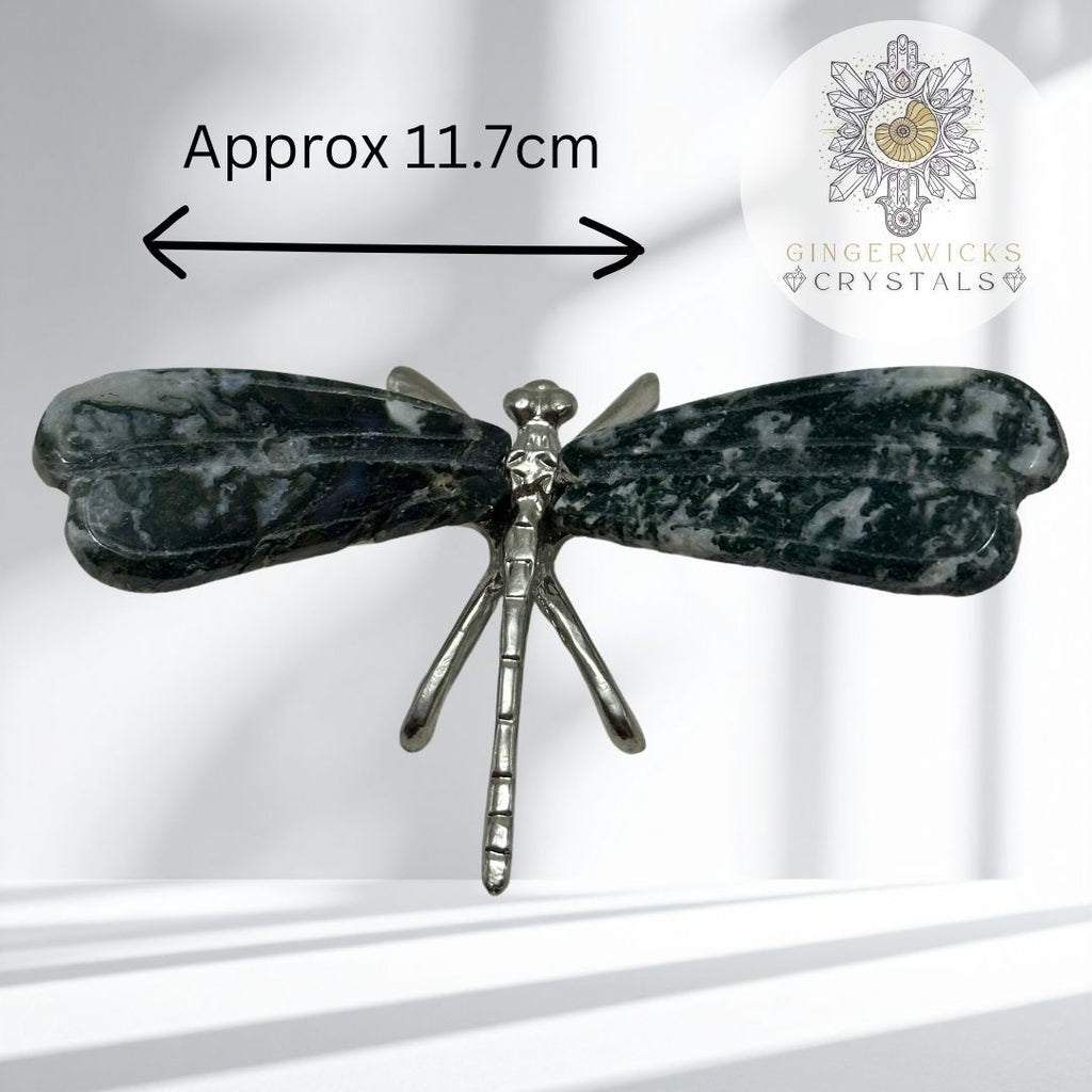 Moss Agate Dragonfly