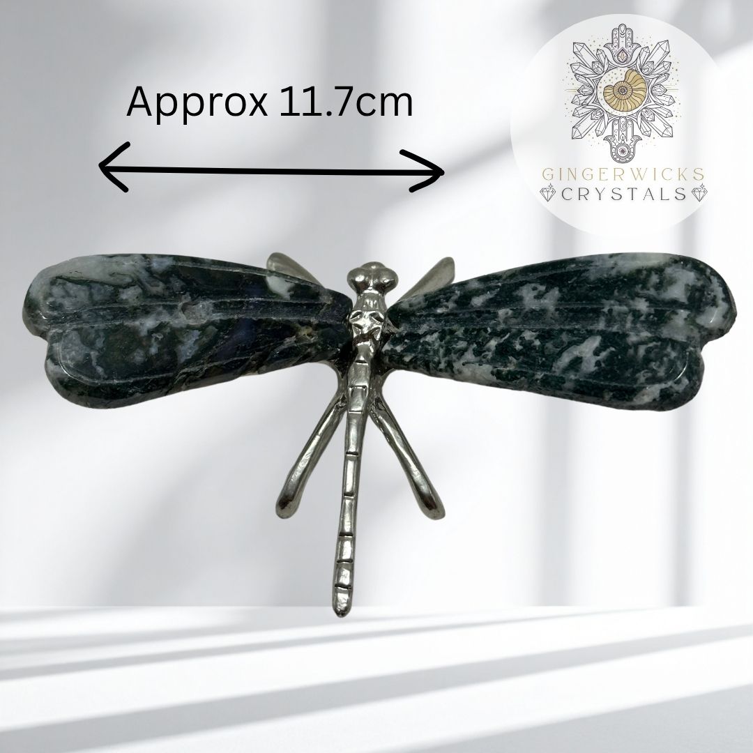 Moss Agate Dragonfly