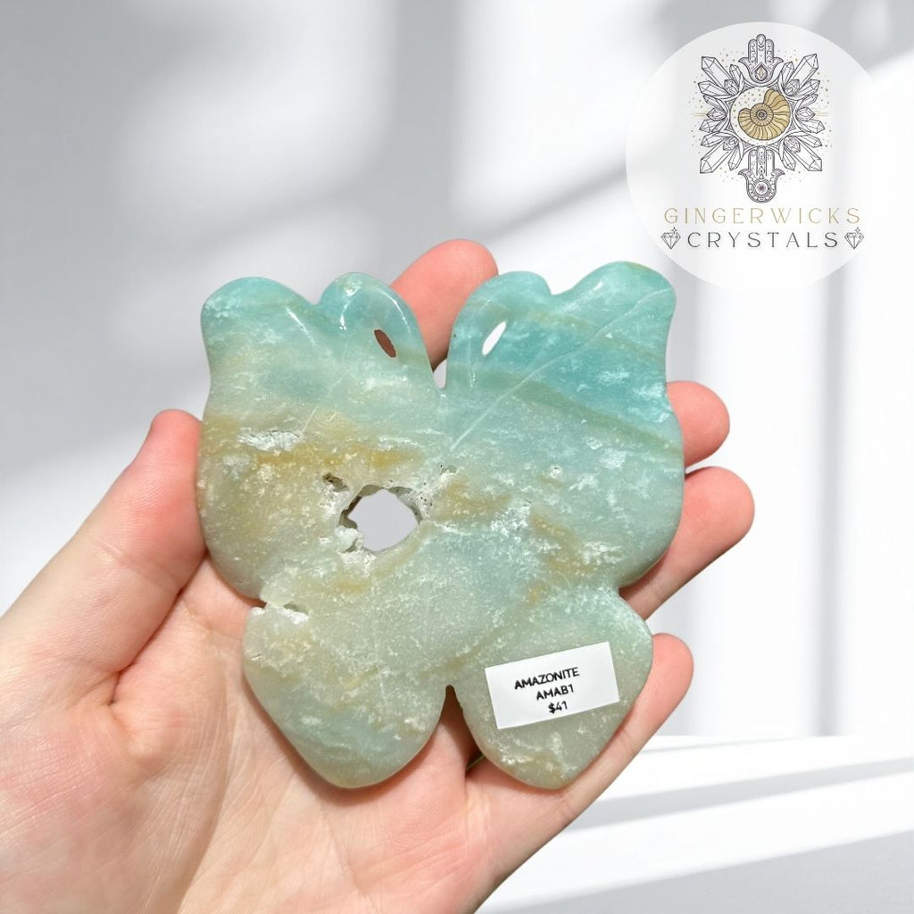 Amazonite Butterfly Carving