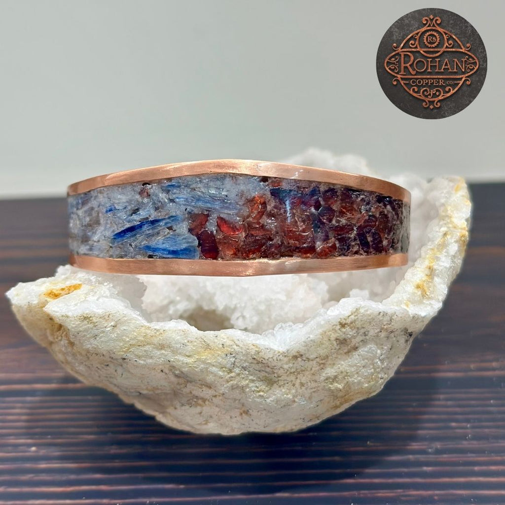 Kyanite & Garnet Pure Copper Bracelet