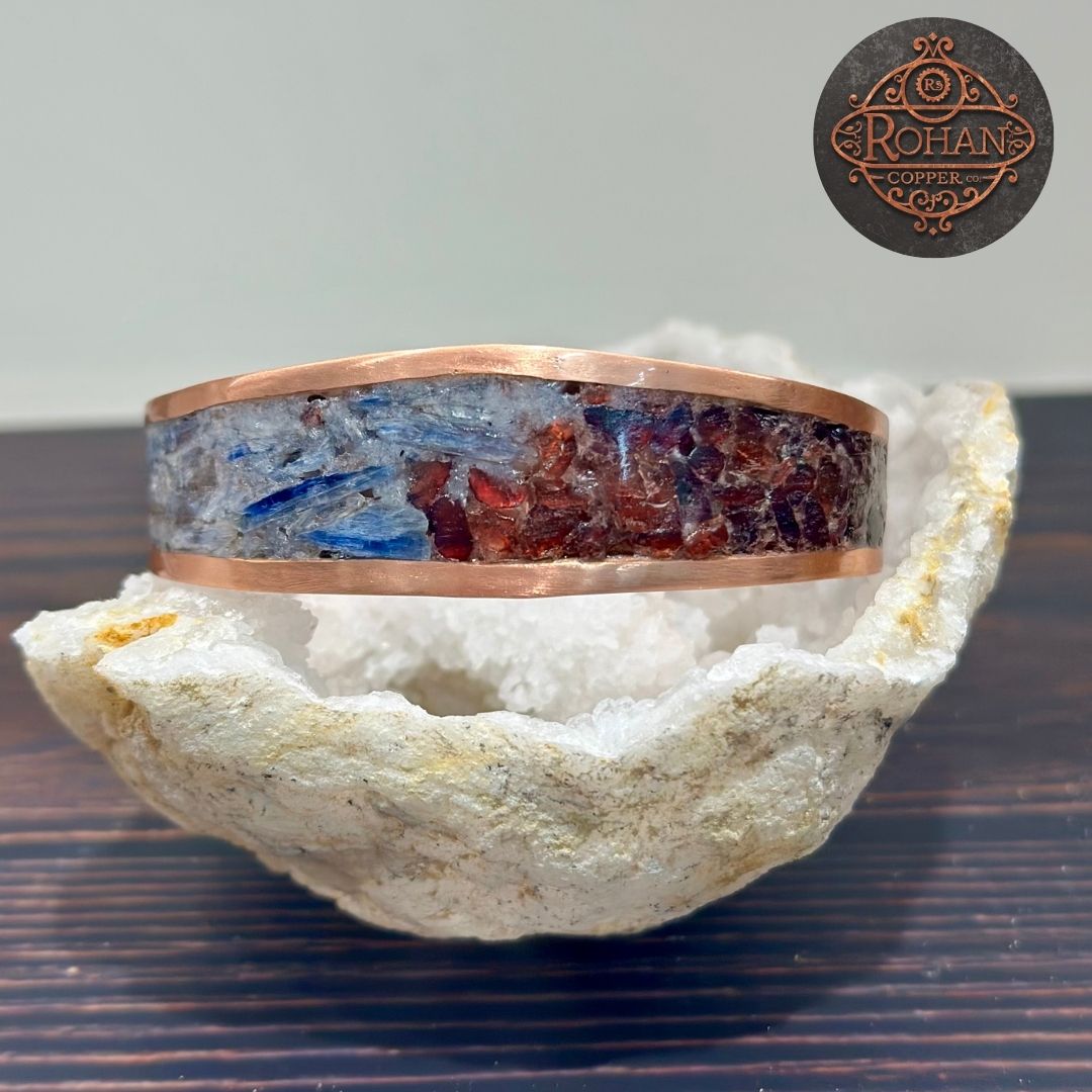Kyanite & Garnet Pure Copper Bracelet
