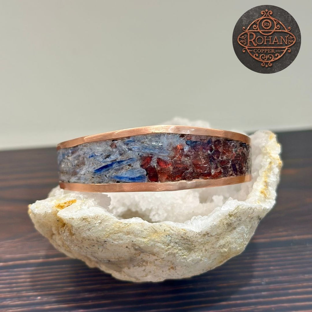 Kyanite & Garnet Pure Copper Bracelet