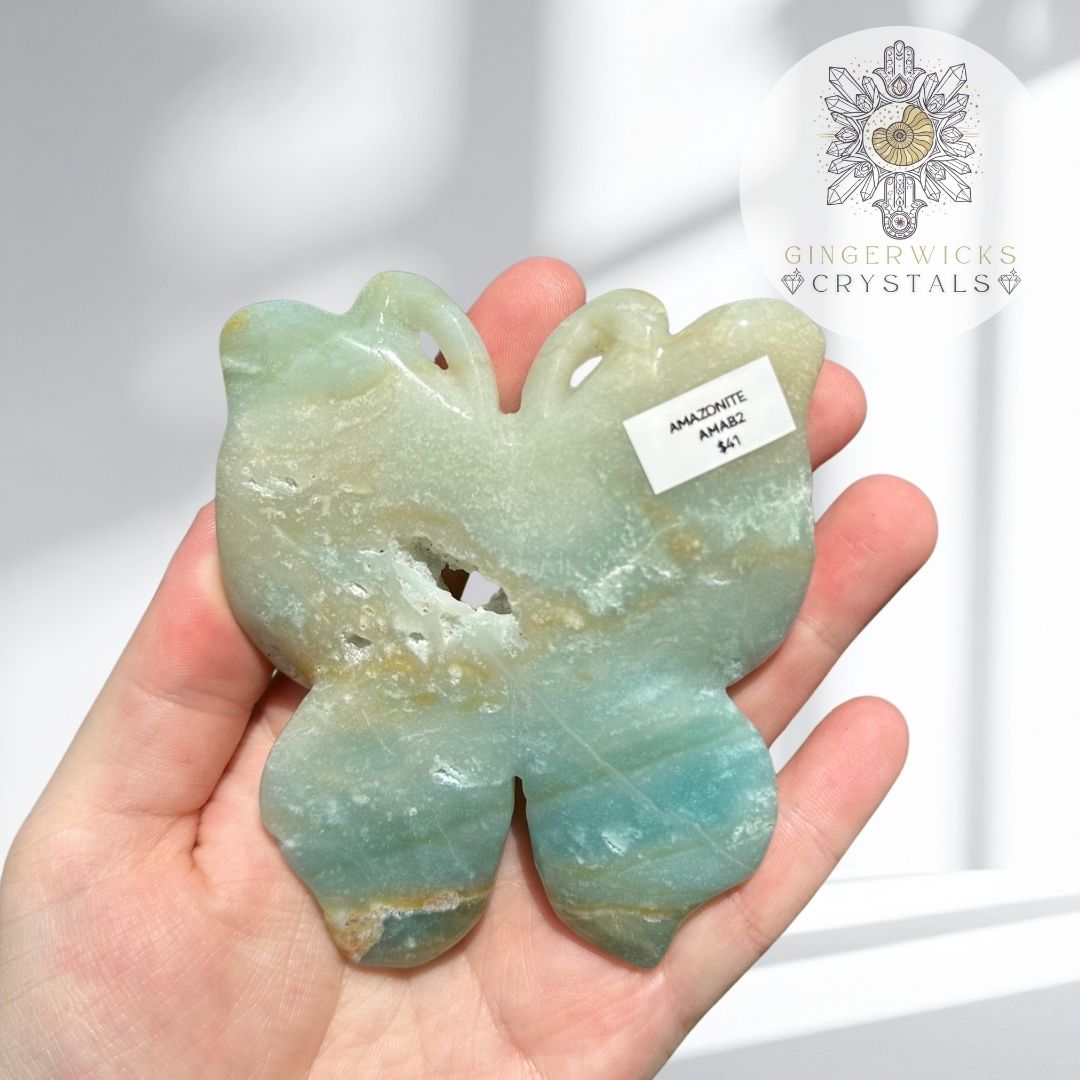 Amazonite Butterfly Carving