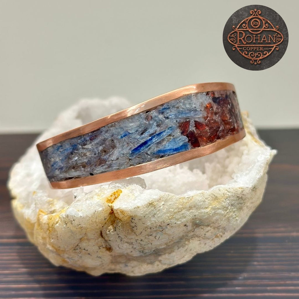 Kyanite & Garnet Pure Copper Bracelet