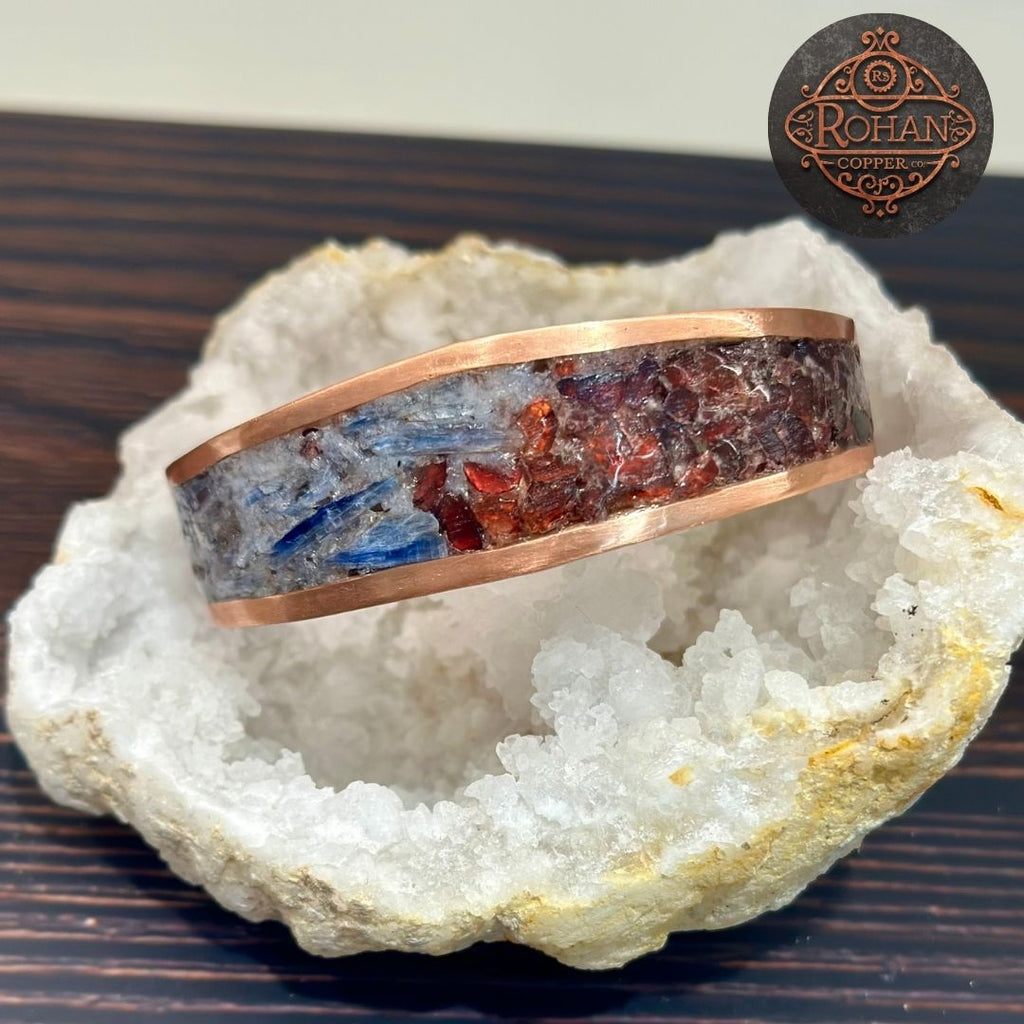 Kyanite & Garnet Pure Copper Bracelet