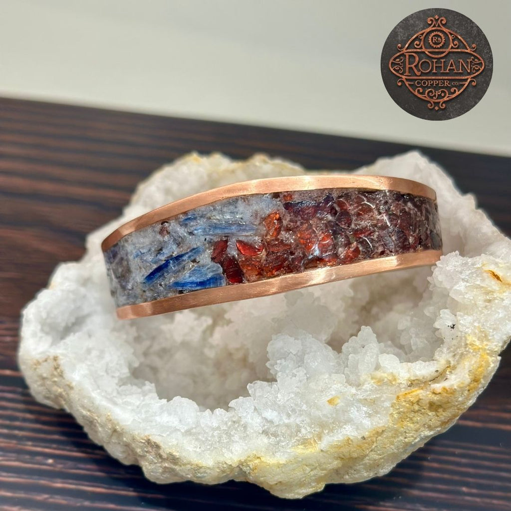 Kyanite & Garnet Pure Copper Bracelet