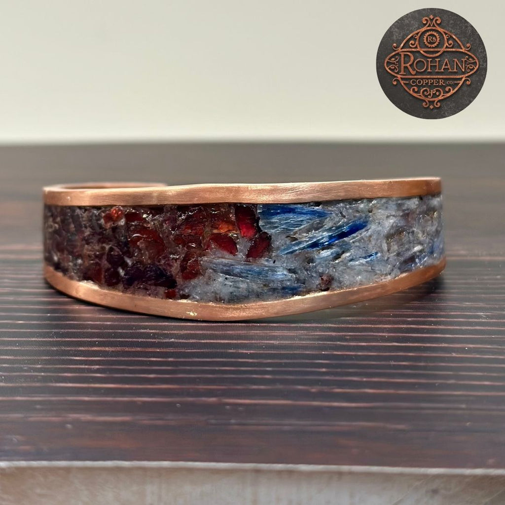 Kyanite & Garnet Pure Copper Bracelet