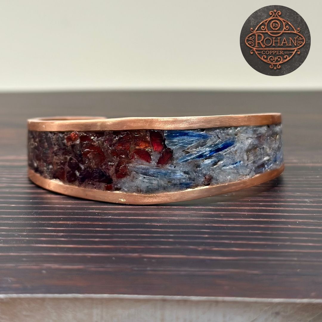 Kyanite & Garnet Pure Copper Bracelet