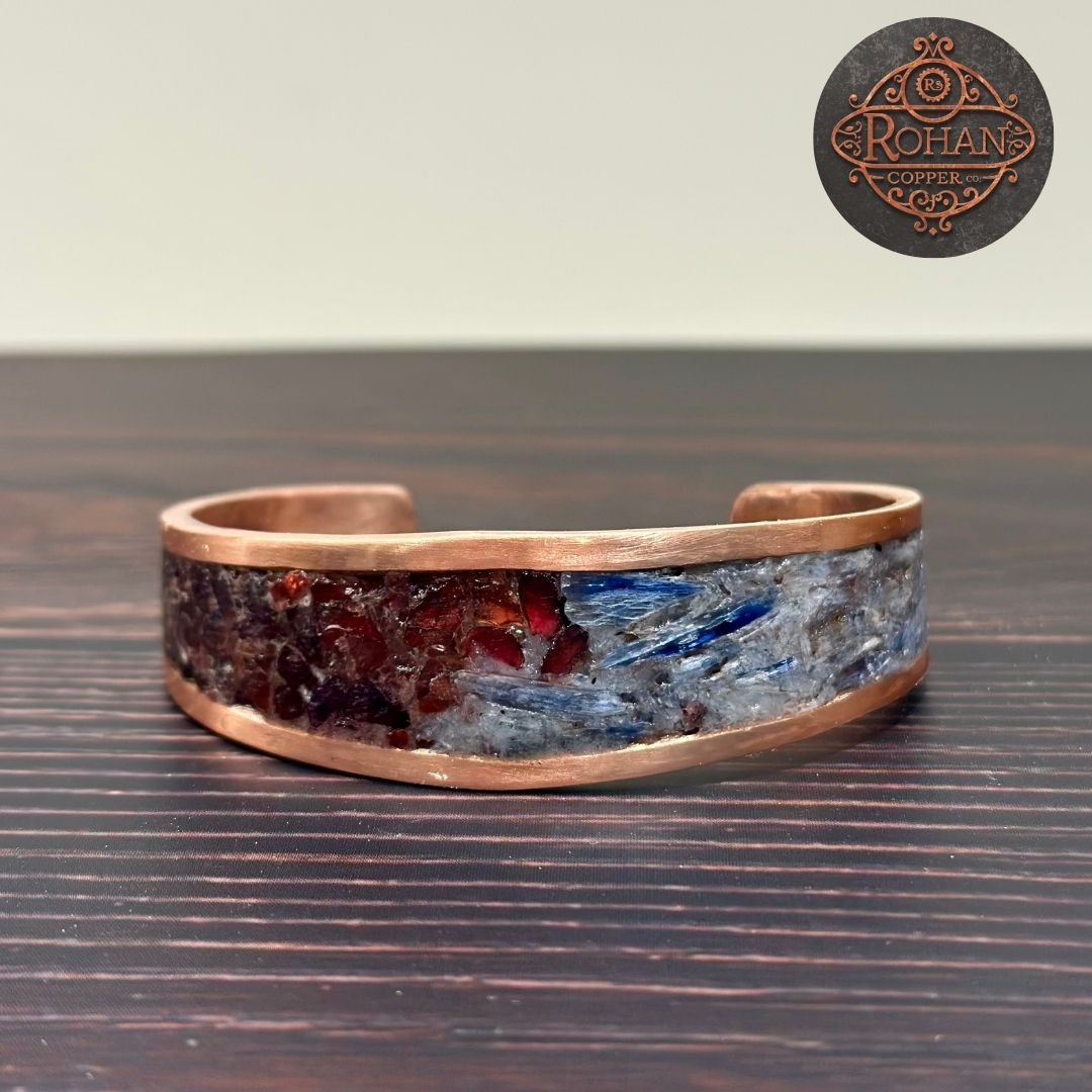 Kyanite & Garnet Pure Copper Bracelet