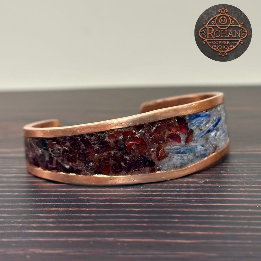 Kyanite & Garnet Pure Copper Bracelet