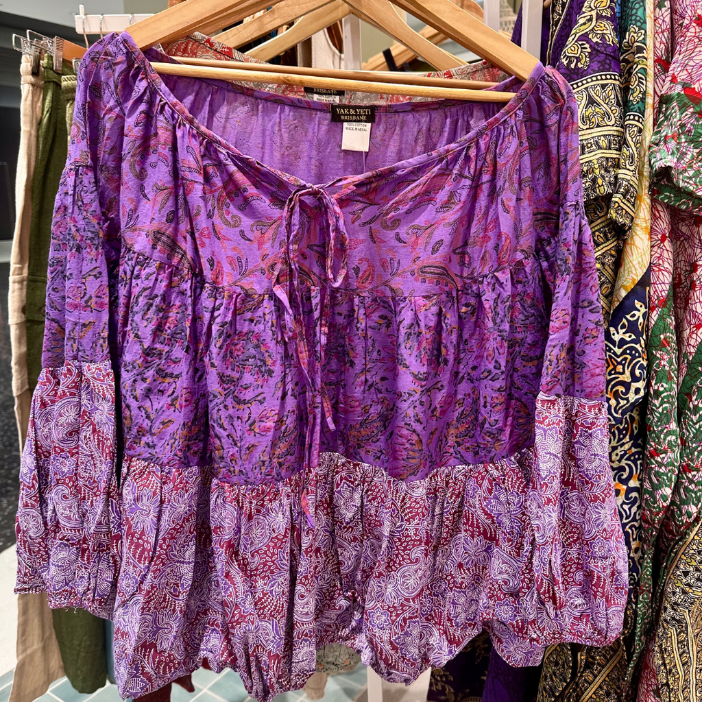 100% Cotton Boho Balloon Top