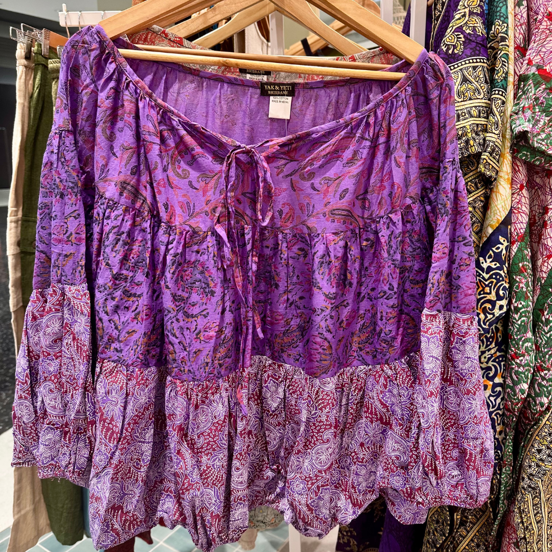 100% Cotton Boho Balloon Top