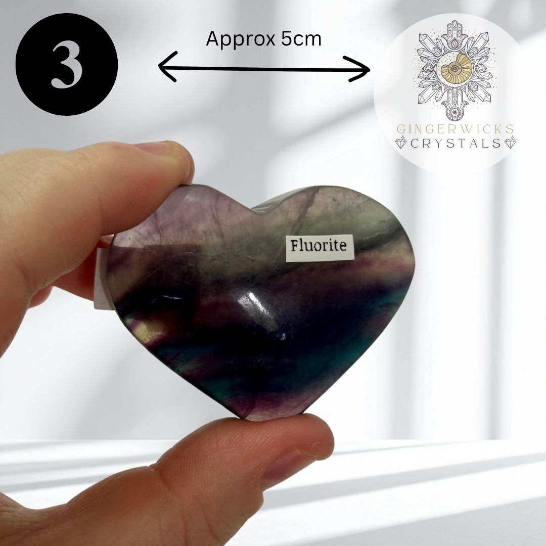 Rainbow Fluorite Hearts- Choose your Piece!