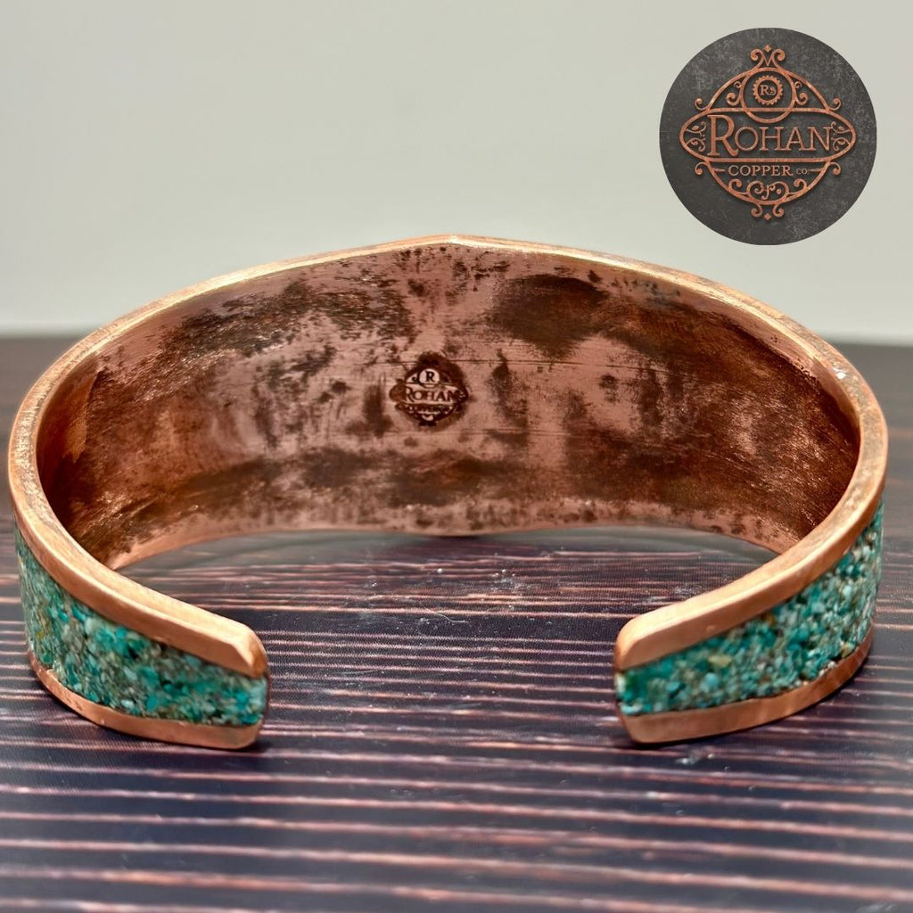 Handmade Chrysocolla & Malachite Copper Bracelet