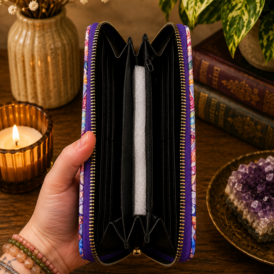 Sacred Buddha Mandala Zip Wallet