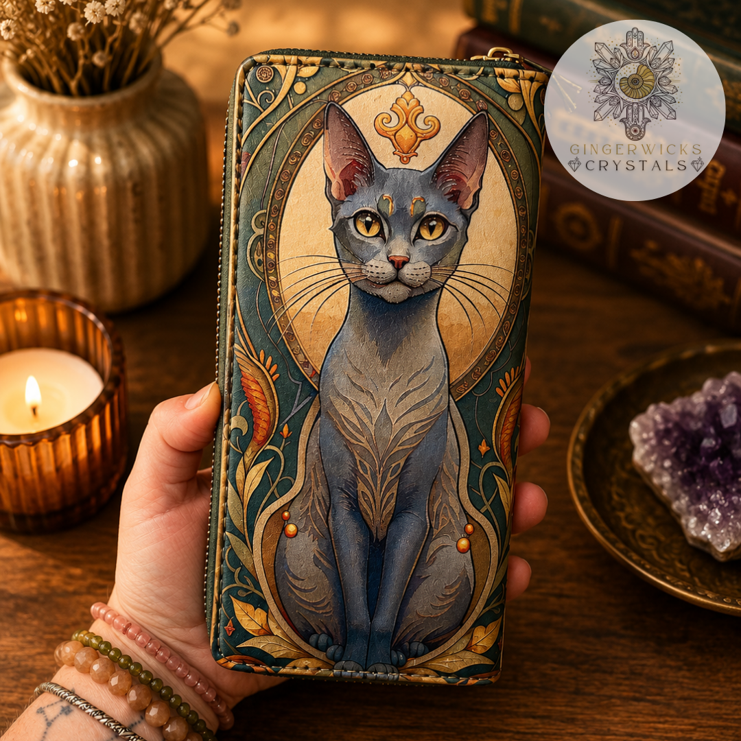 Mystic Cat Art Zip Wallet