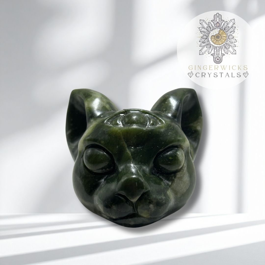 Serpentine Jade Cat