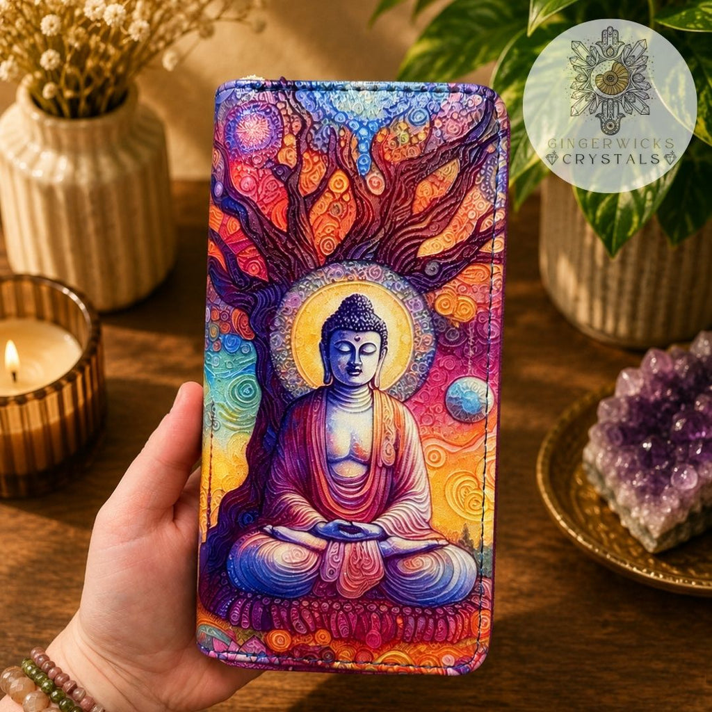 Cosmic Buddha Tree Zip Wallet