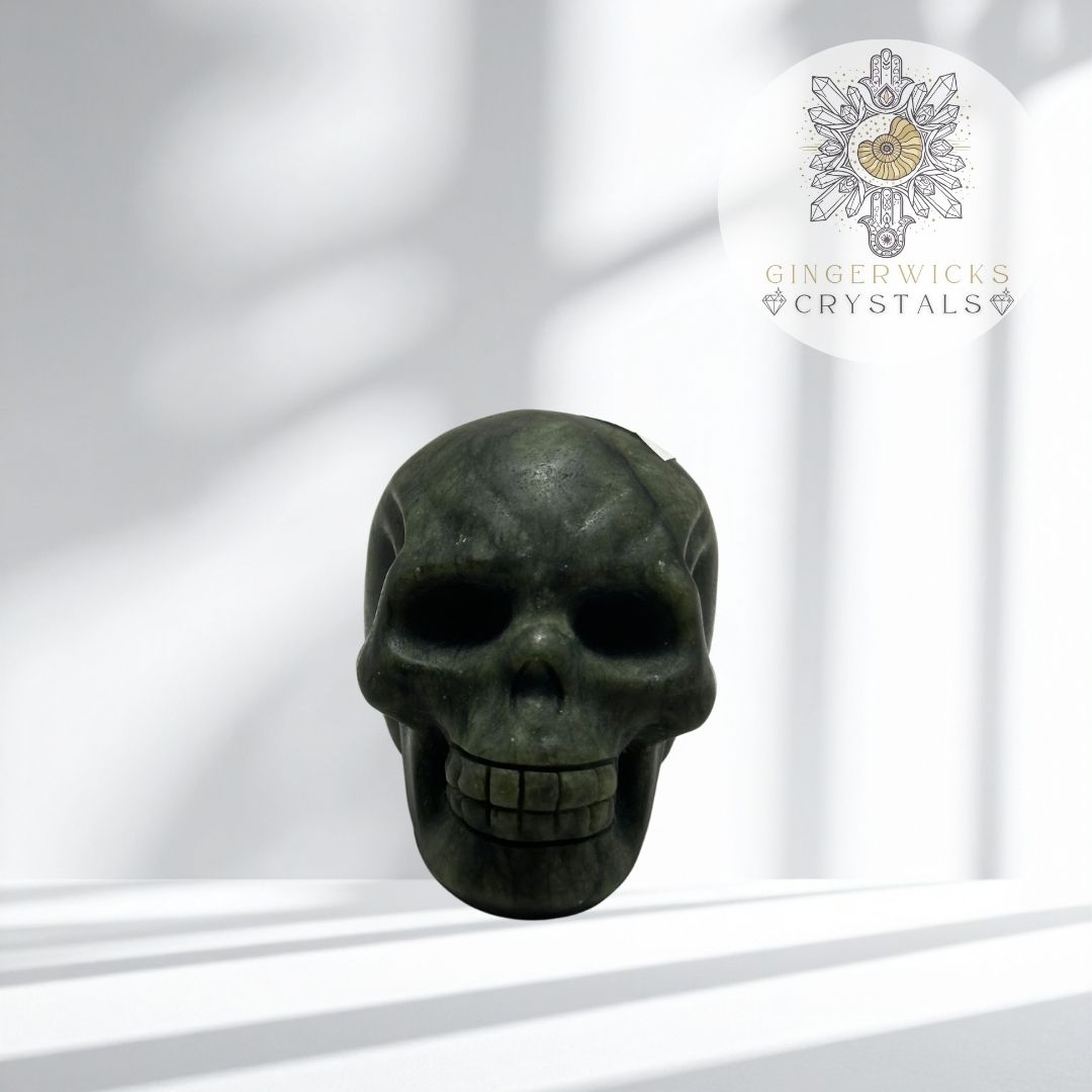 Serpentine Jade Skull