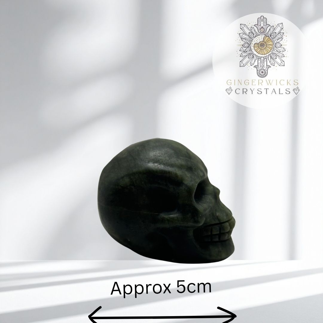 Serpentine Jade Skull